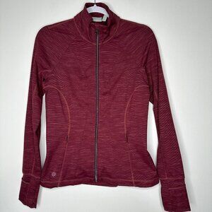 Athleta Striated Hope Jacket Size S Red Running Full zip